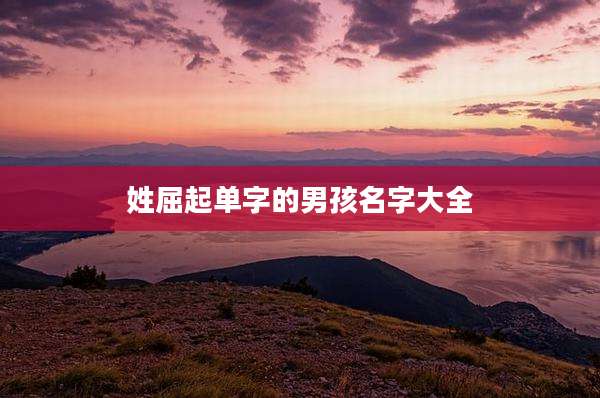 姓屈起单字的男孩名字大全