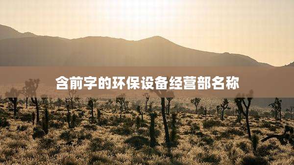 含前字的环保设备经营部名称