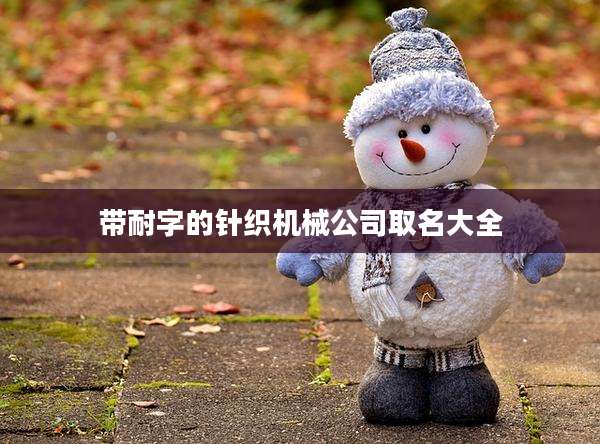 带耐字的针织机械公司取名大全