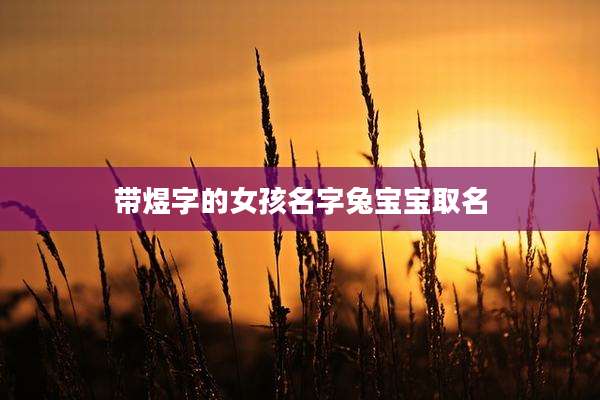 带煜字的女孩名字兔宝宝取名
