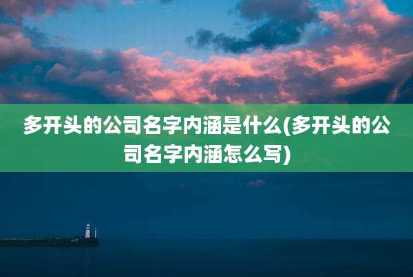 多开头的公司名字内涵是什么(多开头的公司名字内涵怎么写)