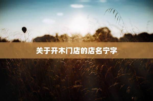 关于开木门店的店名宁字