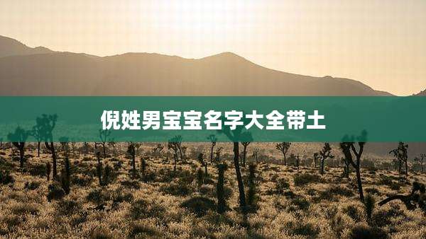 倪姓男宝宝名字大全带土