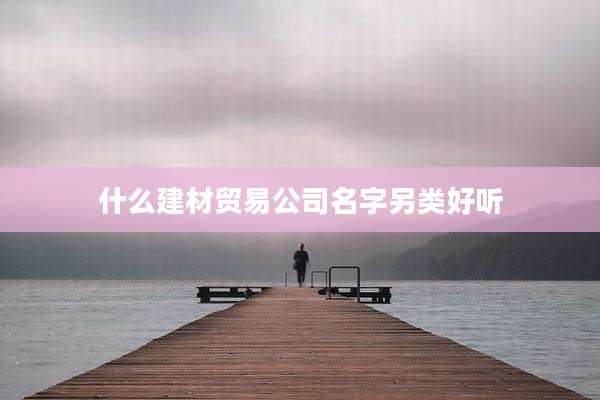 什么建材贸易公司名字另类好听