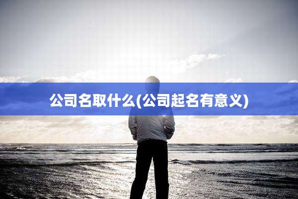 公司名取什么(公司起名有意义)