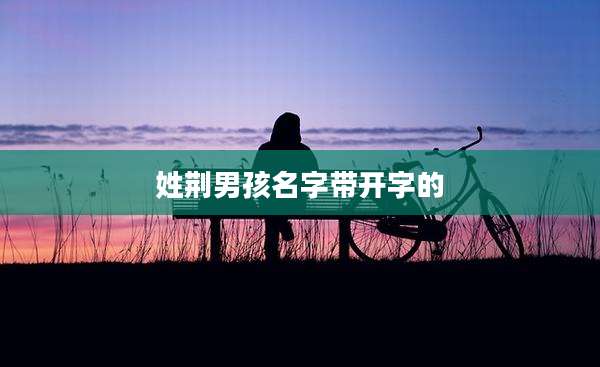 姓荆男孩名字带开字的