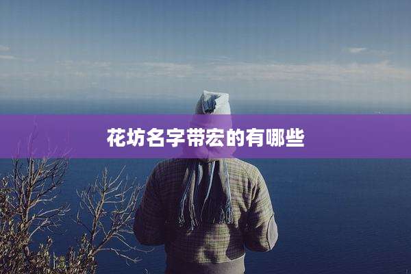 花坊名字带宏的有哪些