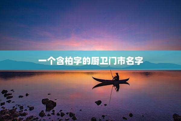 一个含柏字的厨卫门市名字