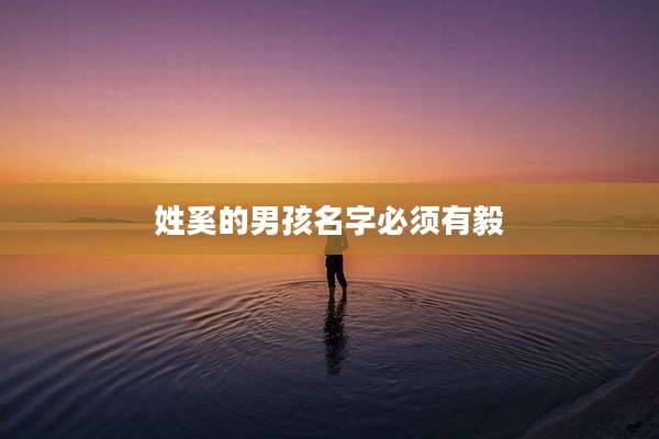姓奚的男孩名字必须有毅