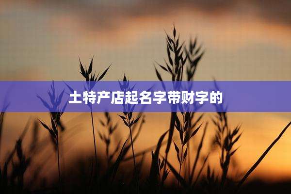 土特产店起名字带财字的