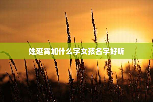 姓延霄加什么字女孩名字好听