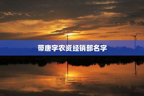 带唐字农资经销部名字