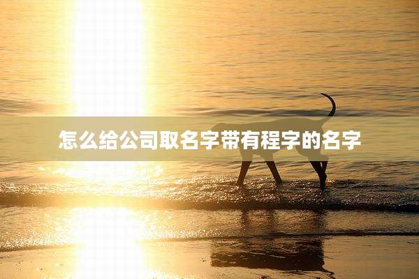 怎么给公司取名字带有程字的名字