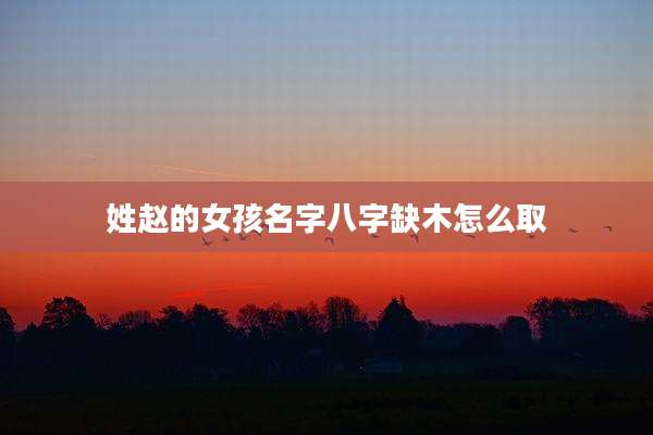 姓赵的女孩名字八字缺木怎么取