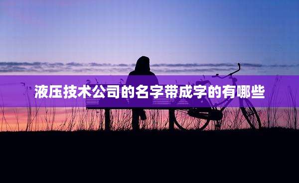 液压技术公司的名字带成字的有哪些