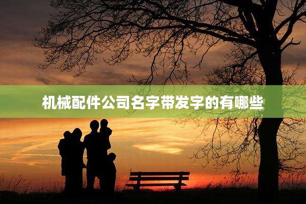 机械配件公司名字带发字的有哪些