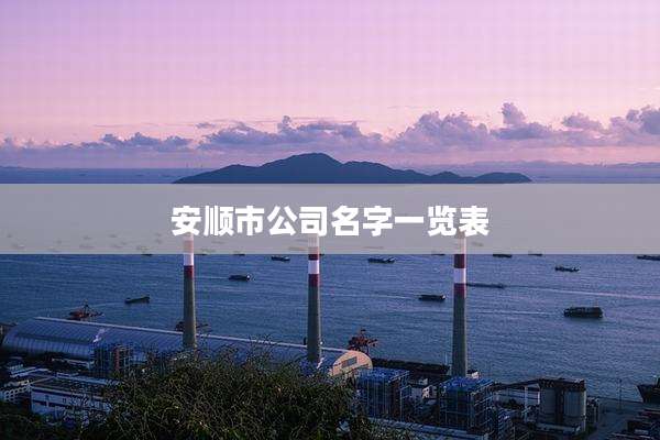 安顺市公司名字一览表