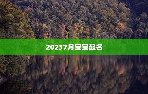 20237月宝宝起名