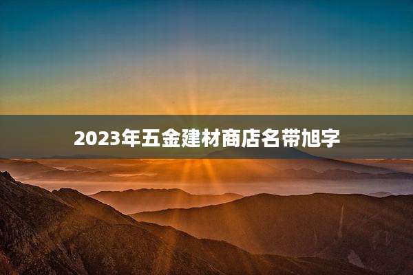2023年五金建材商店名带旭字