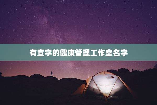 有宜字的健康管理工作室名字