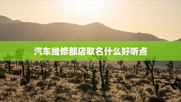 汽车维修部店取名什么好听点
