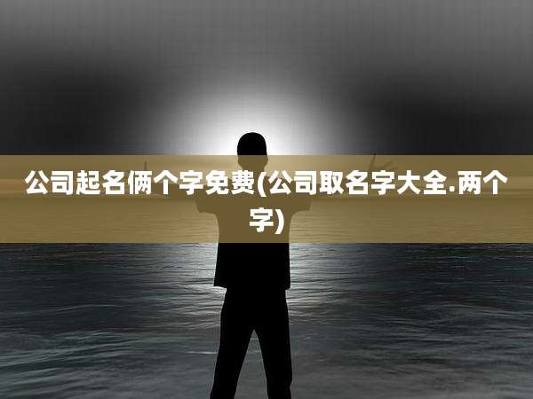 公司起名俩个字免费(公司取名字大全.两个字)