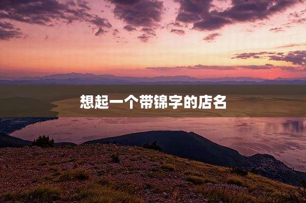 想起一个带锦字的店名