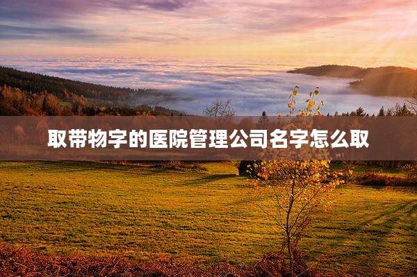 取带物字的医院管理公司名字怎么取