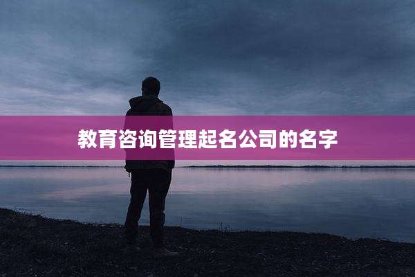 教育咨询管理起名公司的名字