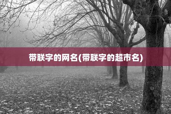 带联字的网名(带联字的超市名)