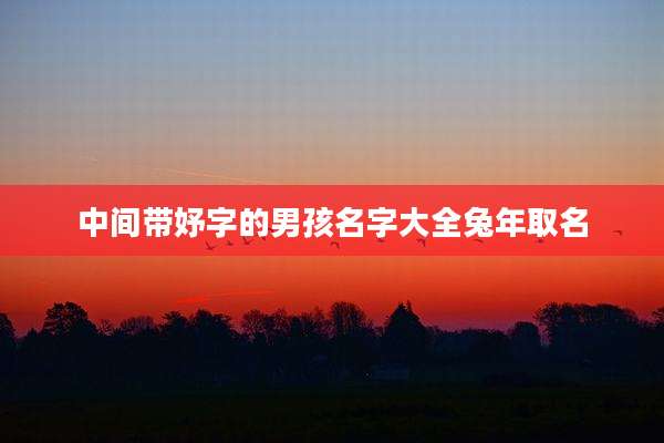 中间带妤字的男孩名字大全兔年取名