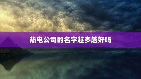 热电公司的名字越多越好吗