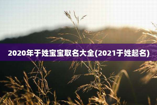 2020年于姓宝宝取名大全(2021于姓起名)