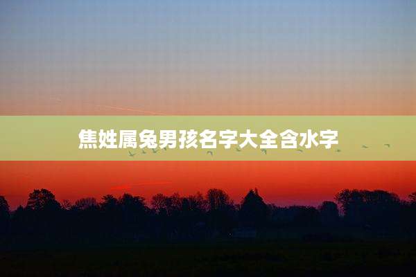 焦姓属兔男孩名字大全含水字