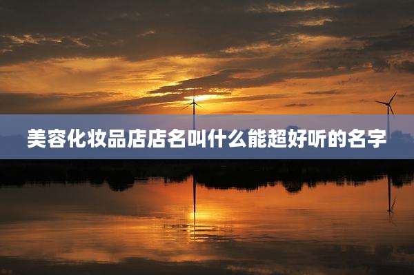 美容化妆品店店名叫什么能超好听的名字