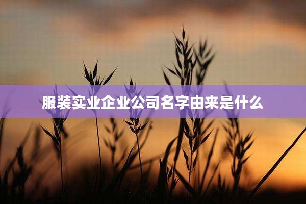 服装实业企业公司名字由来是什么