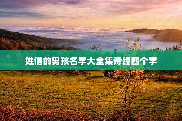 姓僧的男孩名字大全集诗经四个字