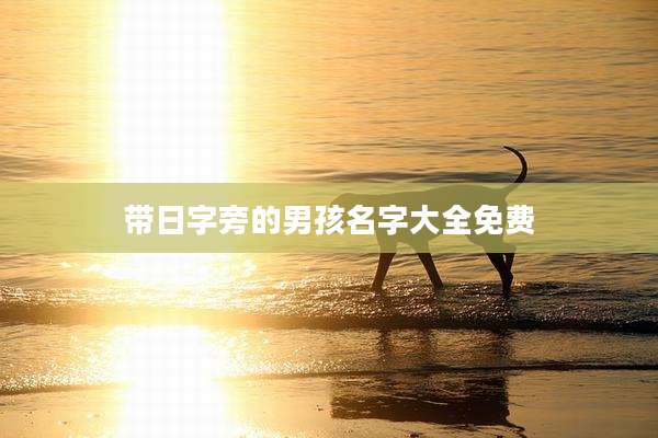 带日字旁的男孩名字大全免费