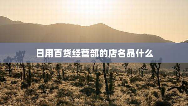 日用百货经营部的店名品什么