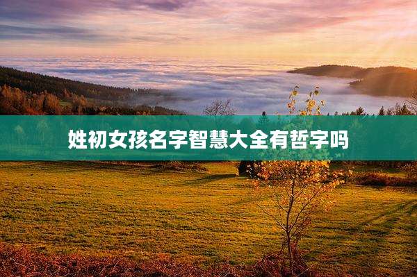 姓初女孩名字智慧大全有哲字吗