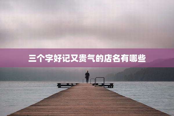 三个字好记又贵气的店名有哪些