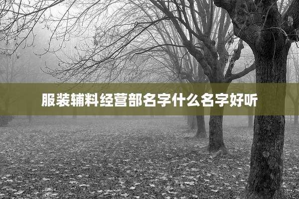 服装辅料经营部名字什么名字好听