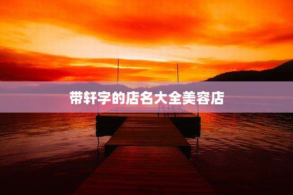 带轩字的店名大全美容店