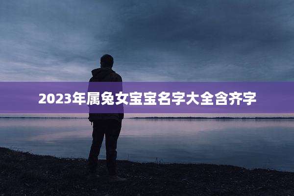2023年属兔女宝宝名字大全含齐字