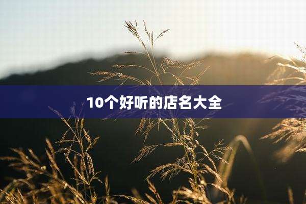 10个好听的店名大全