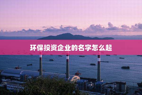 环保投资企业的名字怎么起