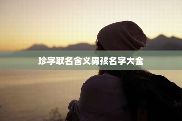 珍字取名含义男孩名字大全