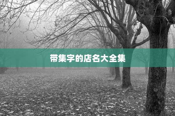 带集字的店名大全集