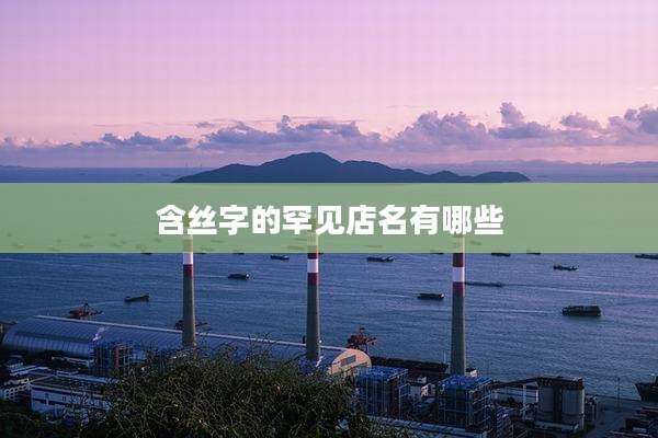 含丝字的罕见店名有哪些