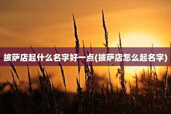 披萨店起什么名字好一点(披萨店怎么起名字)